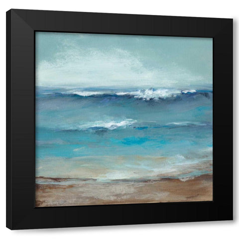 Home by the Sea Black Modern Wood Framed Art Print with Double Matting by Long, Christina
