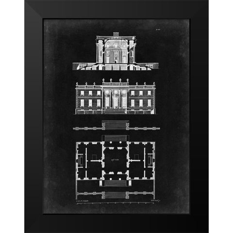 Graphic Building And Plan IV Black Modern Wood Framed Art Print by Gibbs, James