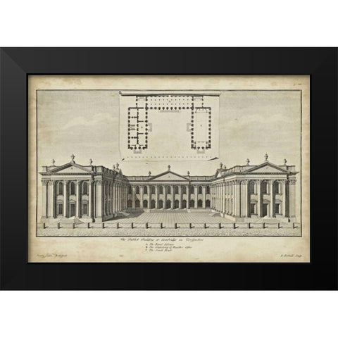 Cambridge in Perspective Black Modern Wood Framed Art Print by Gibbs, James