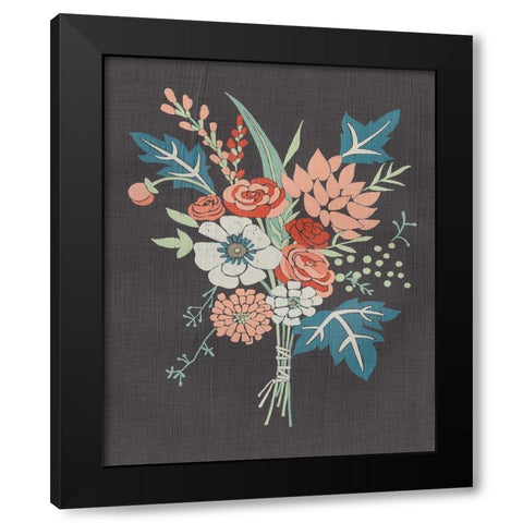 Coral Bouquet I Black Modern Wood Framed Art Print with Double Matting by Zarris, Chariklia