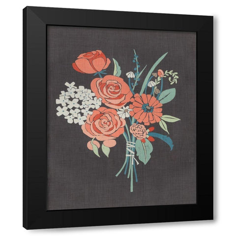 Coral Bouquet II Black Modern Wood Framed Art Print with Double Matting by Zarris, Chariklia