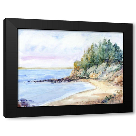 Shore Line II Black Modern Wood Framed Art Print with Double Matting by OToole, Tim