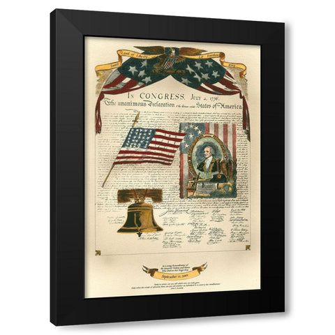 Let Freedom Ring II Black Modern Wood Framed Art Print by Bookman, D.