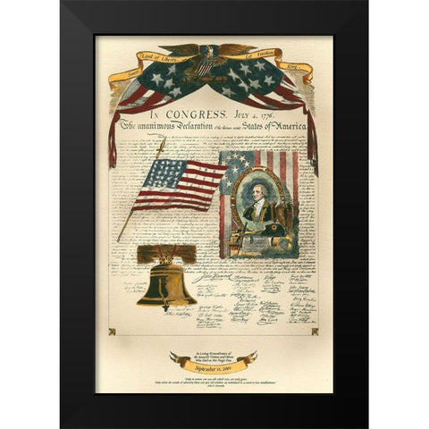 Let Freedom Ring II Black Modern Wood Framed Art Print by Bookman, D.