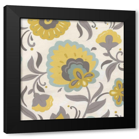 Bohemian Garden I Black Modern Wood Framed Art Print by Vess, June Erica