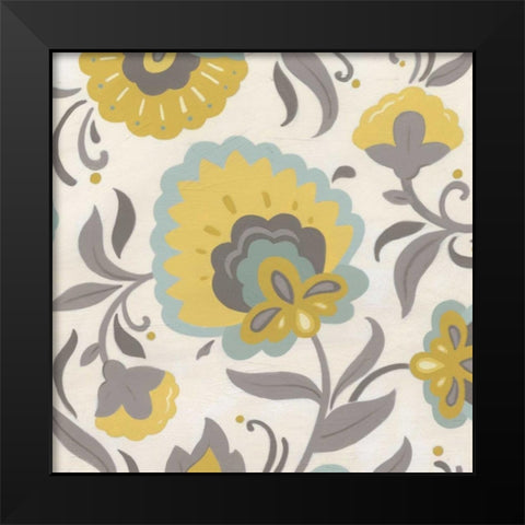 Bohemian Garden I Black Modern Wood Framed Art Print by Vess, June Erica