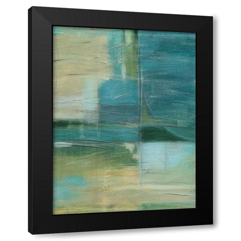 Emerald Reflections I Black Modern Wood Framed Art Print by Vess, June Erica