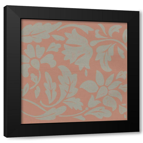 Ginter Coral I Black Modern Wood Framed Art Print with Double Matting by Zarris, Chariklia
