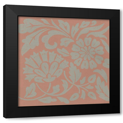 Ginter Coral II Black Modern Wood Framed Art Print with Double Matting by Zarris, Chariklia