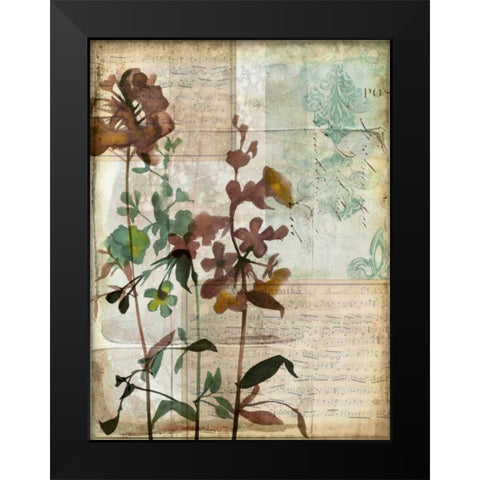 Music Box Floral I Black Modern Wood Framed Art Print by Goldberger, Jennifer