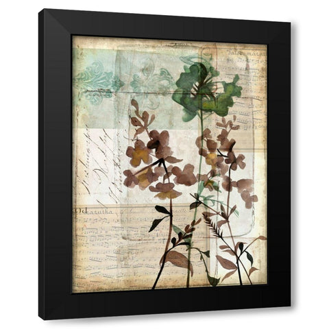 Music Box Floral II Black Modern Wood Framed Art Print with Double Matting by Goldberger, Jennifer