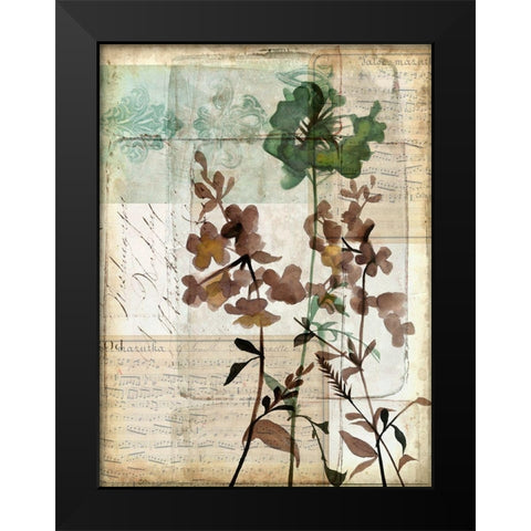 Music Box Floral II Black Modern Wood Framed Art Print by Goldberger, Jennifer