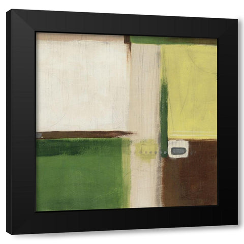 Green Field I Black Modern Wood Framed Art Print with Double Matting by Vess, June Erica