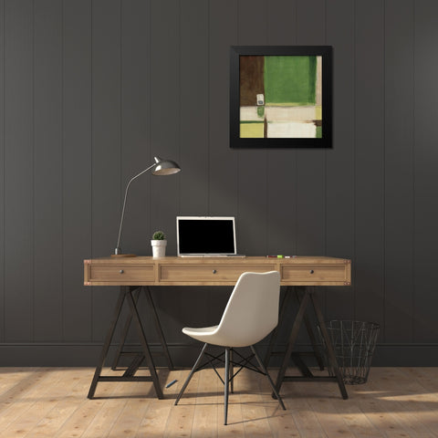 Green Field II Black Modern Wood Framed Art Print by Vess, June Erica