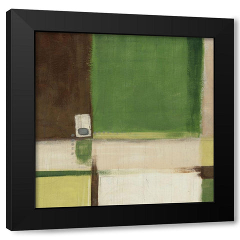 Green Field II Black Modern Wood Framed Art Print with Double Matting by Vess, June Erica
