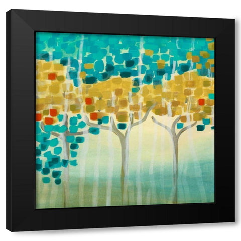 Forest Mosaic I Black Modern Wood Framed Art Print by Vess, June Erica