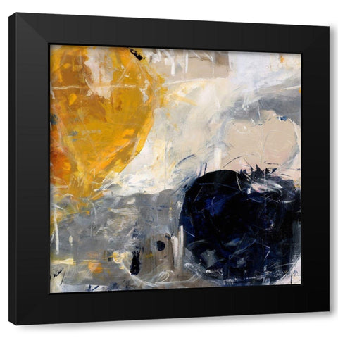 Gold Grey and Blue Black Modern Wood Framed Art Print by Maas, Jodi