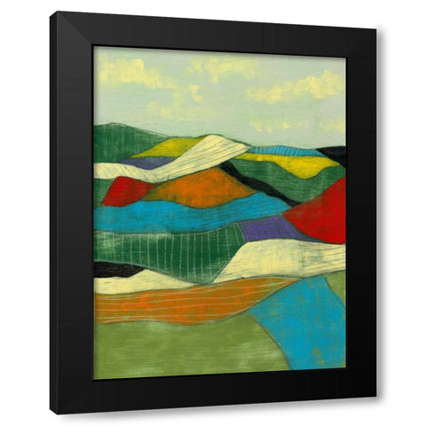 Patchwork Fields I Black Modern Wood Framed Art Print with Double Matting by Goldberger, Jennifer