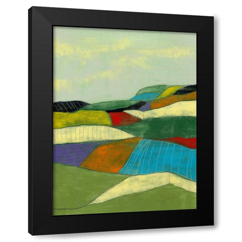 Patchwork Fields II Black Modern Wood Framed Art Print with Double Matting by Goldberger, Jennifer