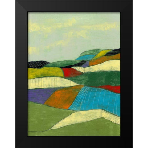 Patchwork Fields II Black Modern Wood Framed Art Print by Goldberger, Jennifer