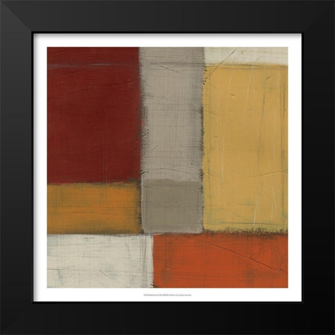 Red Sector I Black Modern Wood Framed Art Print by Vess, June Erica