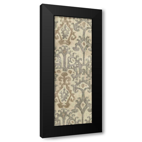 Linen Ikat I Black Modern Wood Framed Art Print with Double Matting by Zarris, Chariklia