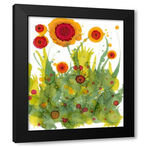 Poppy Whimsy II Black Modern Wood Framed Art Print by Baynes, Cheryl