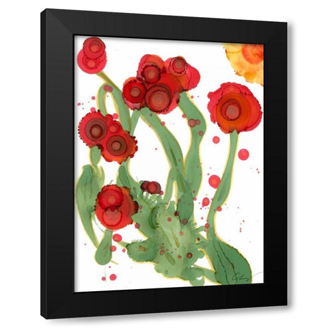 Poppy Whimsy III Black Modern Wood Framed Art Print by Baynes, Cheryl