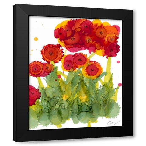 Poppy Whimsy IV Black Modern Wood Framed Art Print by Baynes, Cheryl