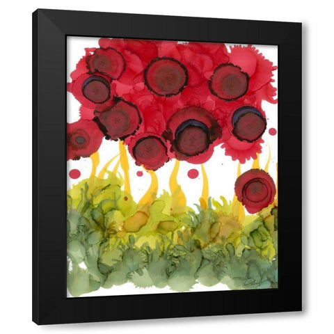Poppy Whimsy VI Black Modern Wood Framed Art Print with Double Matting by Baynes, Cheryl