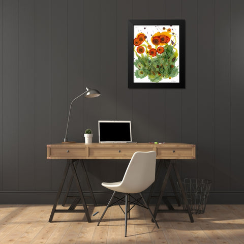Poppy Whimsy VII Black Modern Wood Framed Art Print by Baynes, Cheryl