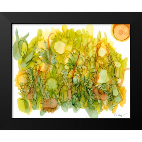 Sunlit Poppies IV Black Modern Wood Framed Art Print by Baynes, Cheryl