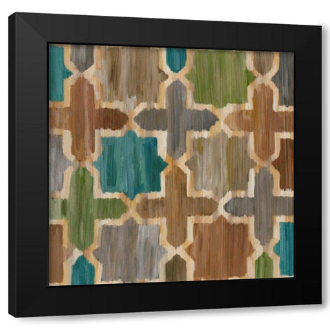 Ikat Symmetry II Black Modern Wood Framed Art Print by Zarris, Chariklia