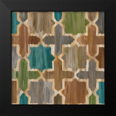 Ikat Symmetry II Black Modern Wood Framed Art Print by Zarris, Chariklia