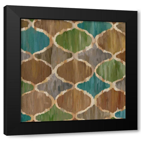 Ikat Symmetry IV Black Modern Wood Framed Art Print with Double Matting by Zarris, Chariklia