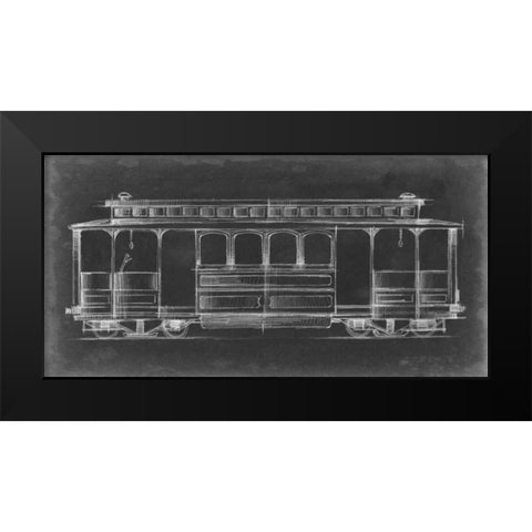 Vintage Streetcar III Black Modern Wood Framed Art Print by Harper, Ethan