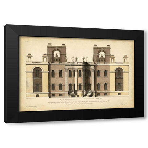 Elevation for a New Design I Black Modern Wood Framed Art Print with Double Matting by Campbell