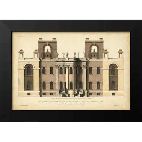 Elevation for a New Design I Black Modern Wood Framed Art Print by Campbell