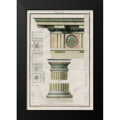 The Doric Order Black Modern Wood Framed Art Print by Richardson