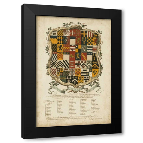 Edmondson Heraldry III Black Modern Wood Framed Art Print by Edmondson
