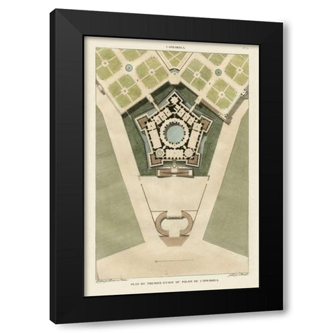 Plan Du Palais De Caprarola Black Modern Wood Framed Art Print by Bonnard