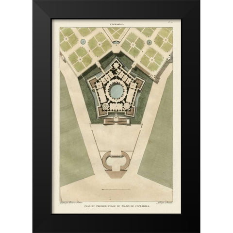 Plan Du Palais De Caprarola Black Modern Wood Framed Art Print by Bonnard