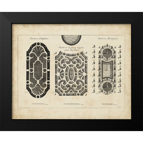 Garden Parterre II Black Modern Wood Framed Art Print by d Argenville, DeZallier