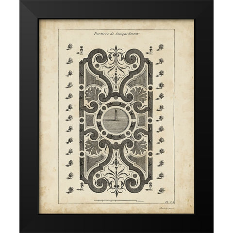 Garden Parterre VII Black Modern Wood Framed Art Print by d Argenville, DeZallier