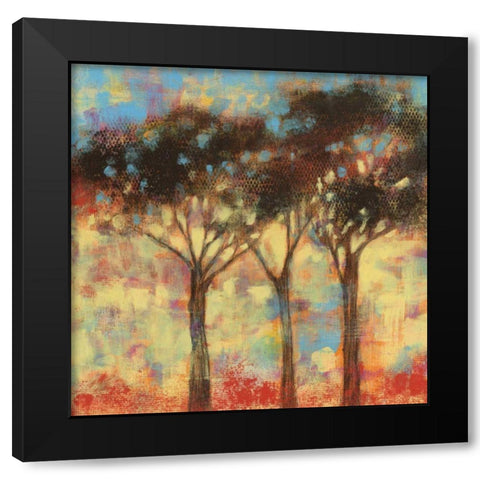 Kaleidoscope Trees I Black Modern Wood Framed Art Print with Double Matting by Goldberger, Jennifer