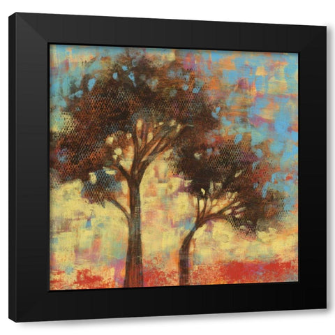 Kaleidoscope Trees II Black Modern Wood Framed Art Print with Double Matting by Goldberger, Jennifer