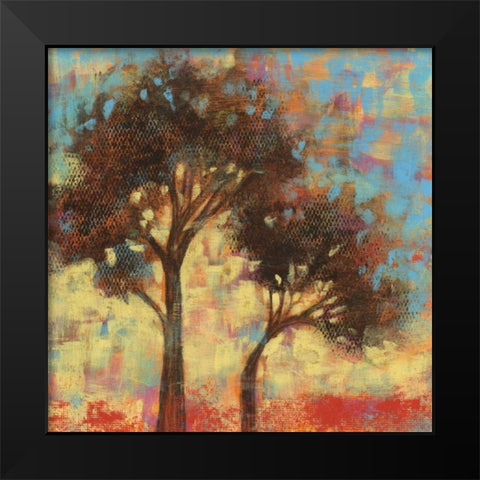 Kaleidoscope Trees II Black Modern Wood Framed Art Print by Goldberger, Jennifer