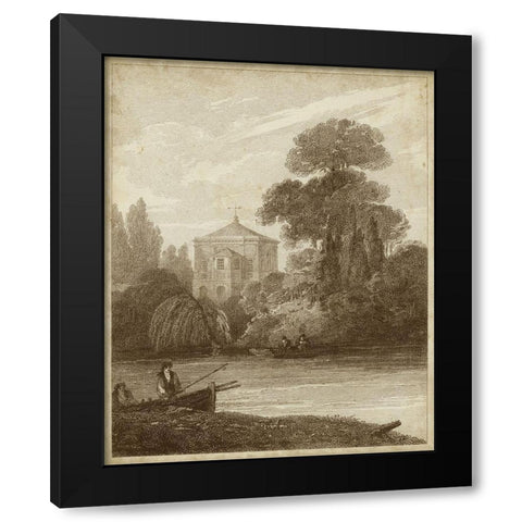 Monkey Island Black Modern Wood Framed Art Print by Cooke, W.