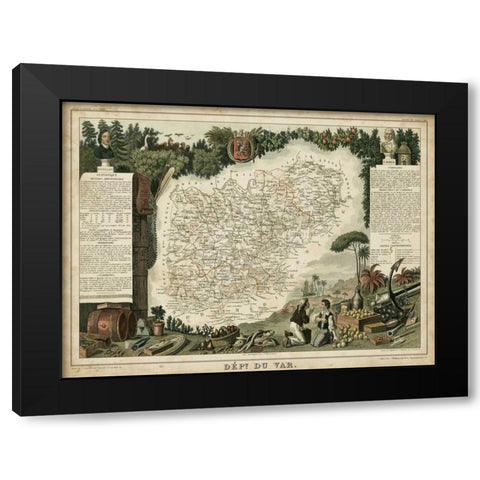 Atlas Nationale Illustre VII Black Modern Wood Framed Art Print with Double Matting by Levasseur, Victor