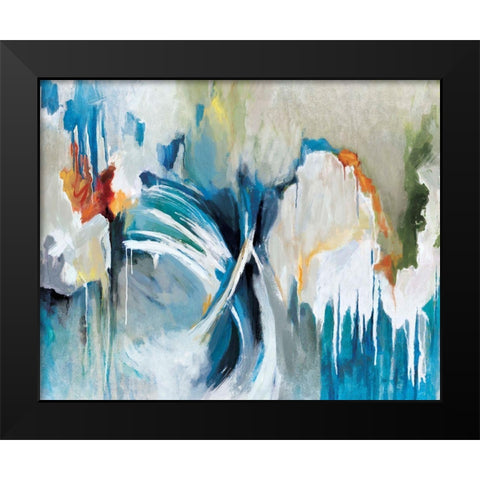 Free Flow Black Modern Wood Framed Art Print by Circle Art Group